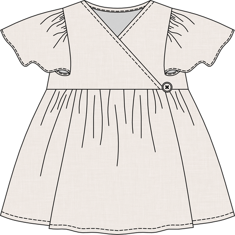 BABY GIRL DRESS FLAT SKETCH - shop.graphtick.com